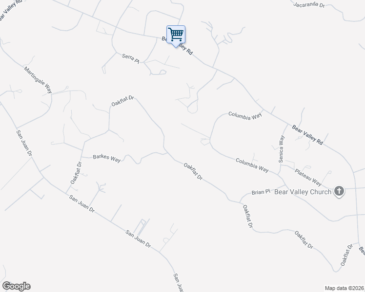 map of restaurants, bars, coffee shops, grocery stores, and more near 26981 Oakflat Drive in Tehachapi