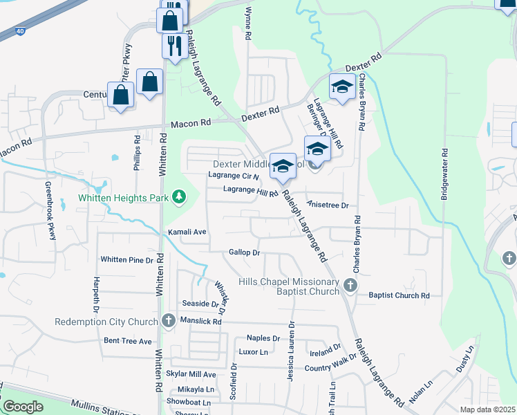 map of restaurants, bars, coffee shops, grocery stores, and more near 6947 Lagrange Circle South in Shelby County