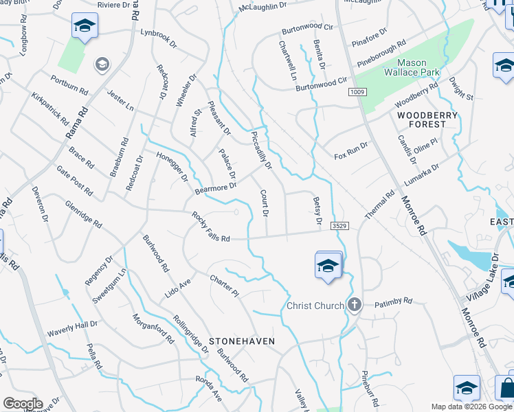 map of restaurants, bars, coffee shops, grocery stores, and more near 1112 Court Drive in Charlotte