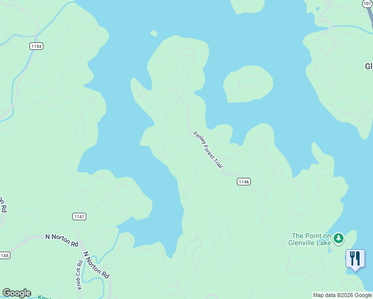 map of restaurants, bars, coffee shops, grocery stores, and more near 221 Tocami Trail in Cullowhee