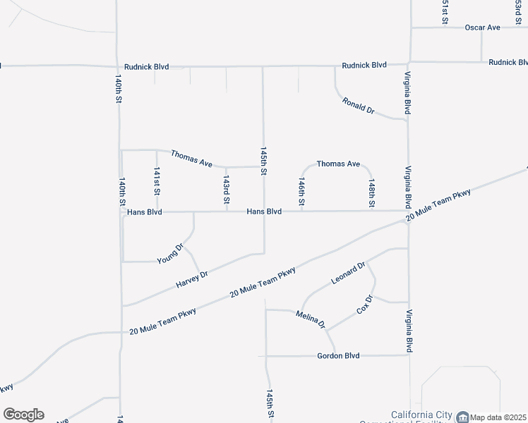 map of restaurants, bars, coffee shops, grocery stores, and more near Hans Boulevard in California City