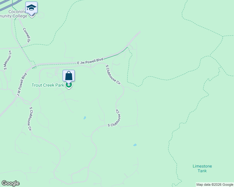 map of restaurants, bars, coffee shops, grocery stores, and more near 2618 East Buena Vista Court in Flagstaff