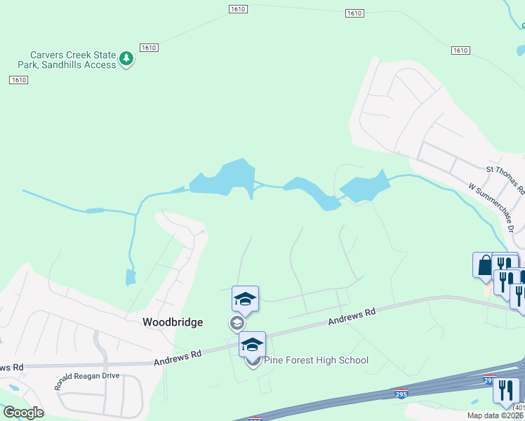 map of restaurants, bars, coffee shops, grocery stores, and more near 3763 Glencourse Way in Fayetteville