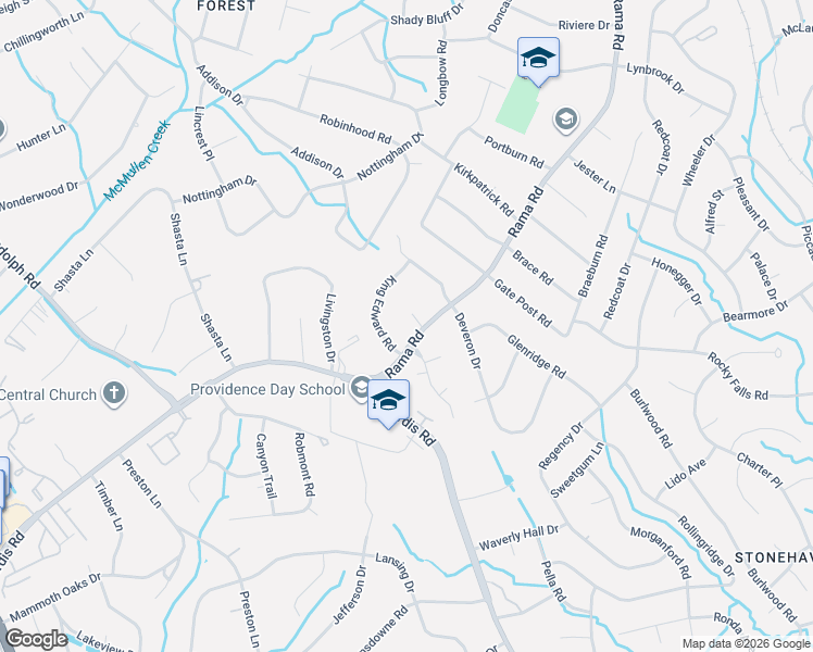 map of restaurants, bars, coffee shops, grocery stores, and more near 5910 Grosner Place in Charlotte