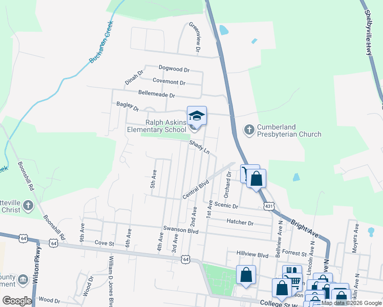 map of restaurants, bars, coffee shops, grocery stores, and more near 913 3rd Ave in Fayetteville
