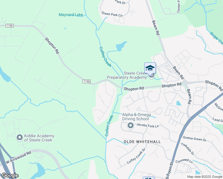 map of restaurants, bars, coffee shops, grocery stores, and more near 2612 Brahman Meadows Lane in Charlotte