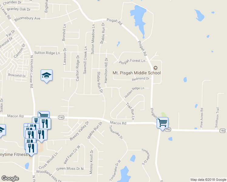 map of restaurants, bars, coffee shops, grocery stores, and more near 1384 Forest Run Cove in Shelby County