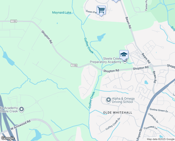 map of restaurants, bars, coffee shops, grocery stores, and more near 6901 Ayrshire Glen Place in Charlotte