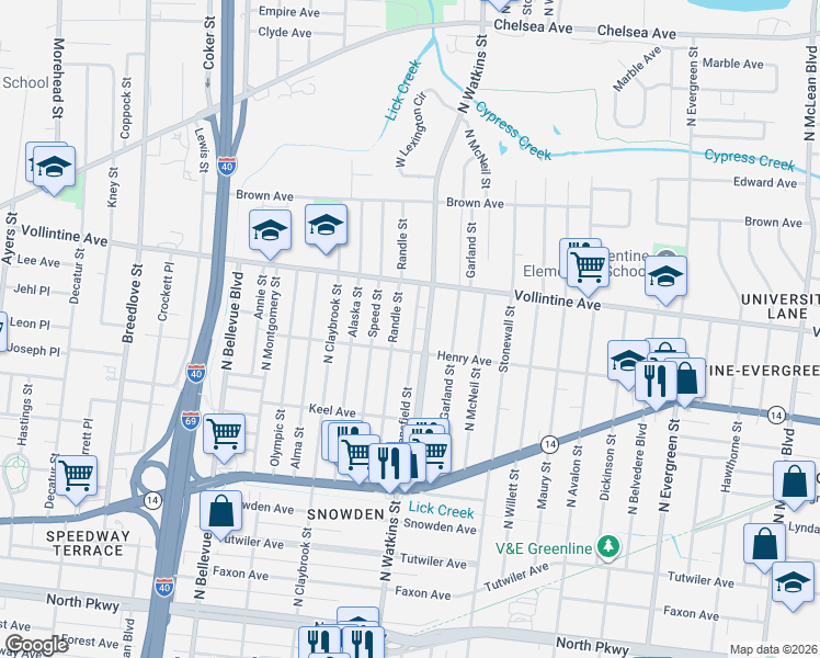 map of restaurants, bars, coffee shops, grocery stores, and more near 891 Randle Street in Memphis