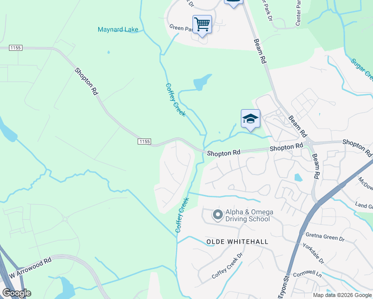 map of restaurants, bars, coffee shops, grocery stores, and more near 2602 Brahman Meadows Lane in Charlotte