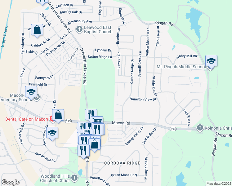 map of restaurants, bars, coffee shops, grocery stores, and more near 1393 Marhill Cove in Shelby County