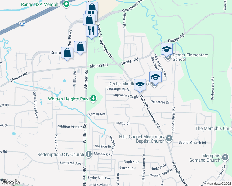 map of restaurants, bars, coffee shops, grocery stores, and more near 6877 Lagrange Hill Road in Shelby County
