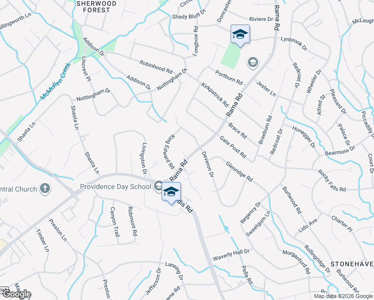 map of restaurants, bars, coffee shops, grocery stores, and more near 5910 Grosner Place in Charlotte