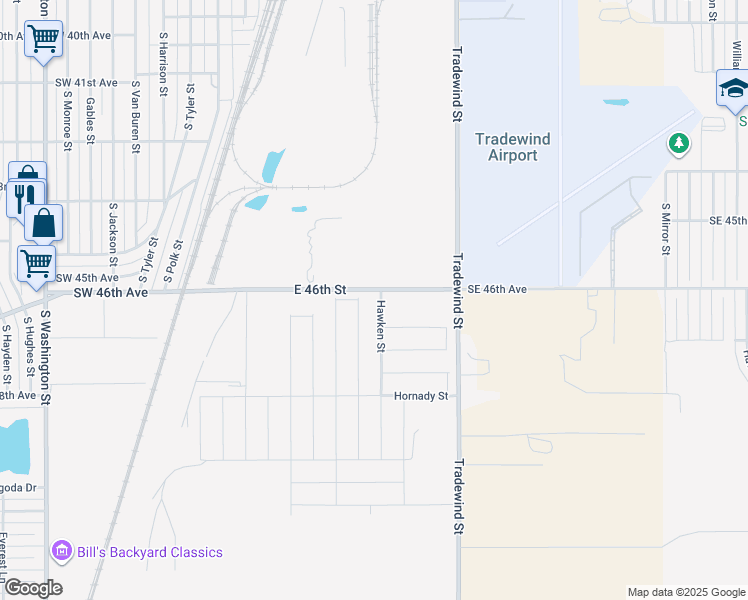 map of restaurants, bars, coffee shops, grocery stores, and more near 4602 Hawken Street in Amarillo