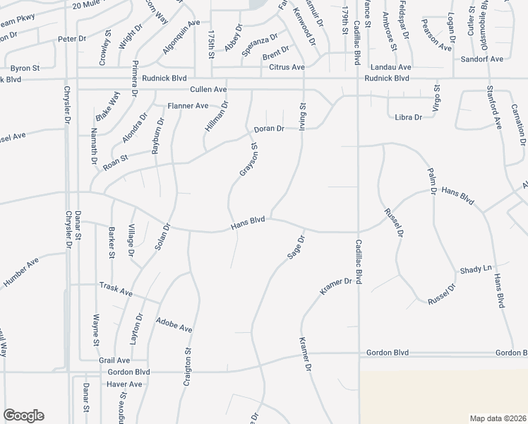map of restaurants, bars, coffee shops, grocery stores, and more near Hans Boulevard in California City