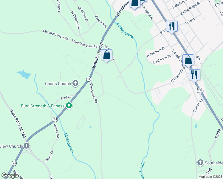 map of restaurants, bars, coffee shops, grocery stores, and more near 101-103 State Road S-42-1526 in Landrum