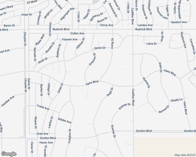 map of restaurants, bars, coffee shops, grocery stores, and more near Hans Boulevard in California City