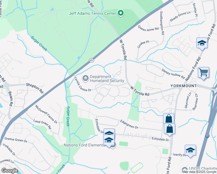map of restaurants, bars, coffee shops, grocery stores, and more near in Charlotte