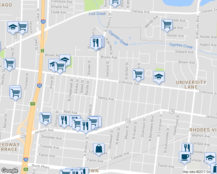 map of restaurants, bars, coffee shops, grocery stores, and more near 883 North McNeil Street in Memphis