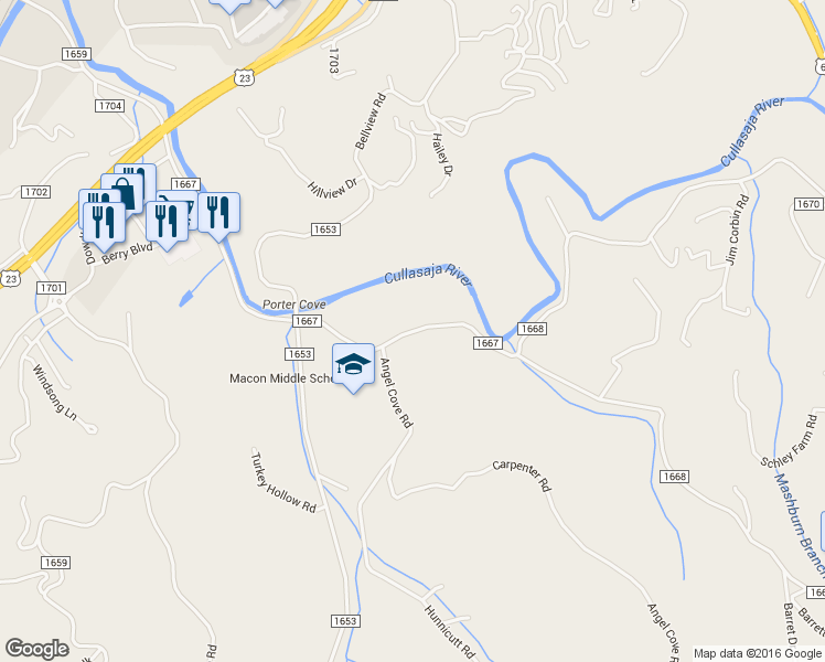 map of restaurants, bars, coffee shops, grocery stores, and more near Wells Grove Road in Franklin