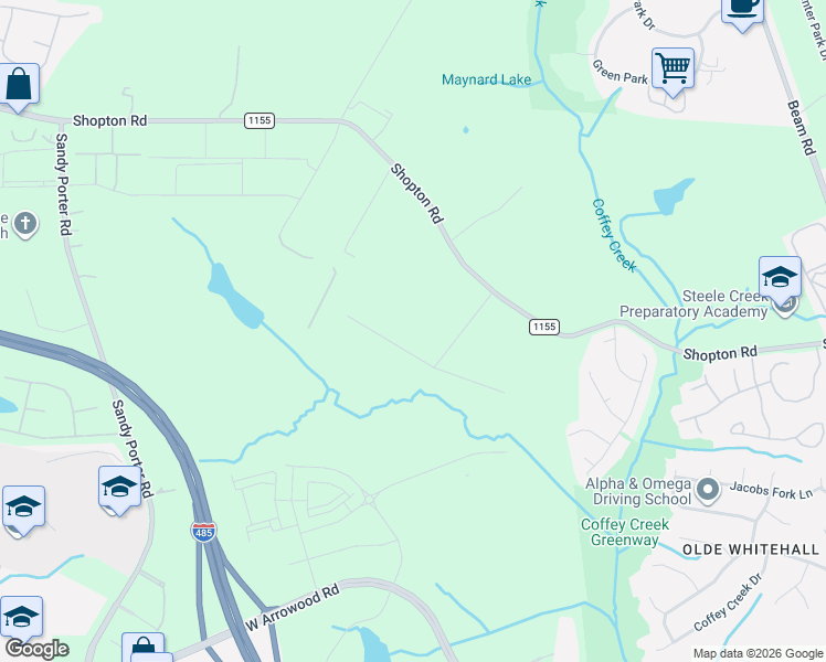 map of restaurants, bars, coffee shops, grocery stores, and more near 4901 Lebanon Drive in Charlotte