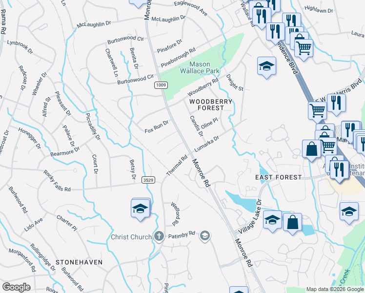 map of restaurants, bars, coffee shops, grocery stores, and more near 1439 Jodhpur Court in Charlotte