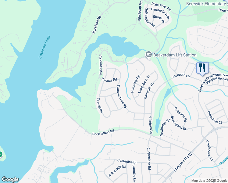 map of restaurants, bars, coffee shops, grocery stores, and more near 10926 Kinnairds Street in Charlotte
