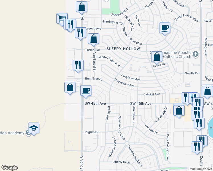 map of restaurants, bars, coffee shops, grocery stores, and more near 7803 Stuyvesant Avenue in Amarillo