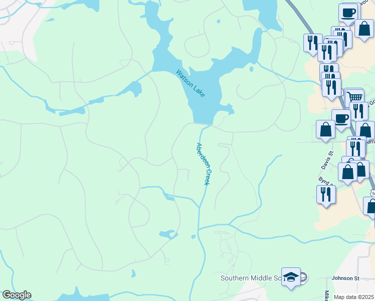 map of restaurants, bars, coffee shops, grocery stores, and more near 475 Lake Dornoch Drive in Pinehurst
