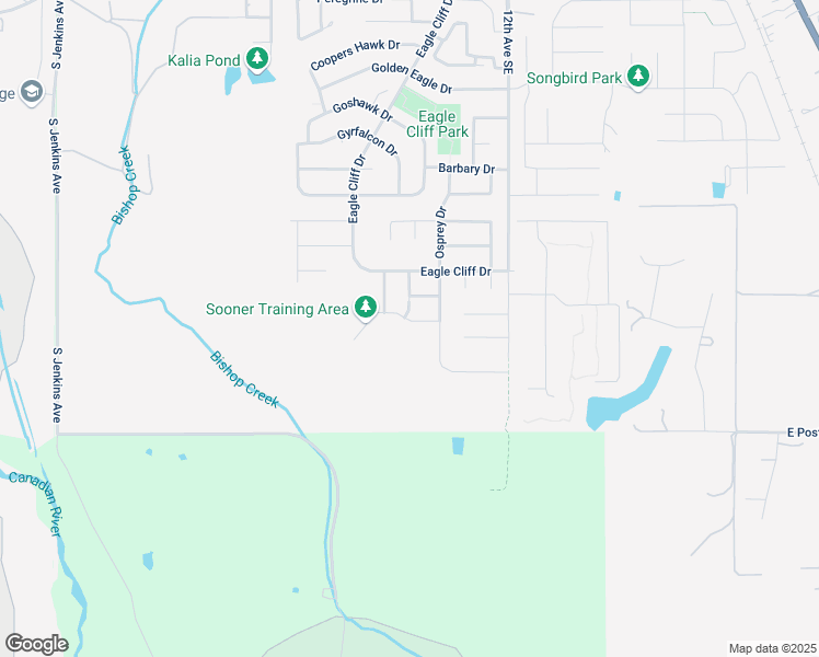 map of restaurants, bars, coffee shops, grocery stores, and more near 904 Accipiter Street in Norman