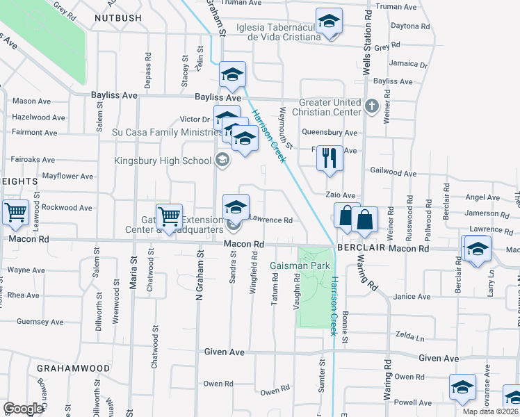 map of restaurants, bars, coffee shops, grocery stores, and more near 1207 Wright Road in Memphis