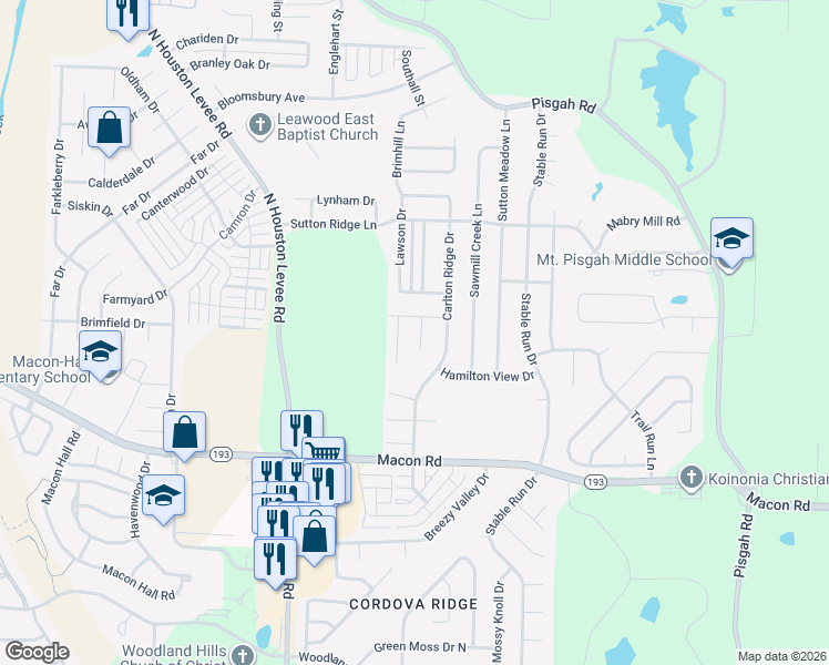 map of restaurants, bars, coffee shops, grocery stores, and more near 1435 Radley Cove in Shelby County