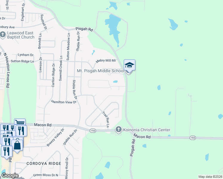 map of restaurants, bars, coffee shops, grocery stores, and more near 1106 Redmond Circle in Shelby County