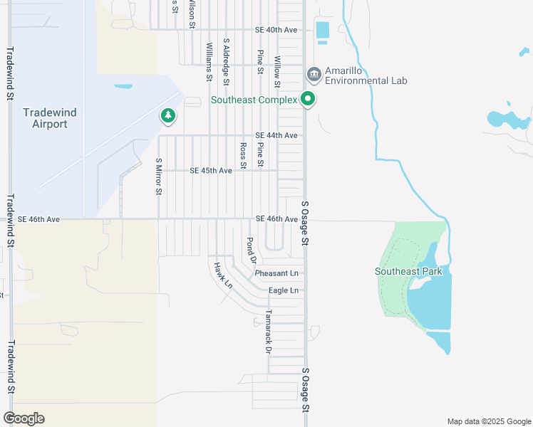 map of restaurants, bars, coffee shops, grocery stores, and more near 4523 Pine Street in Amarillo