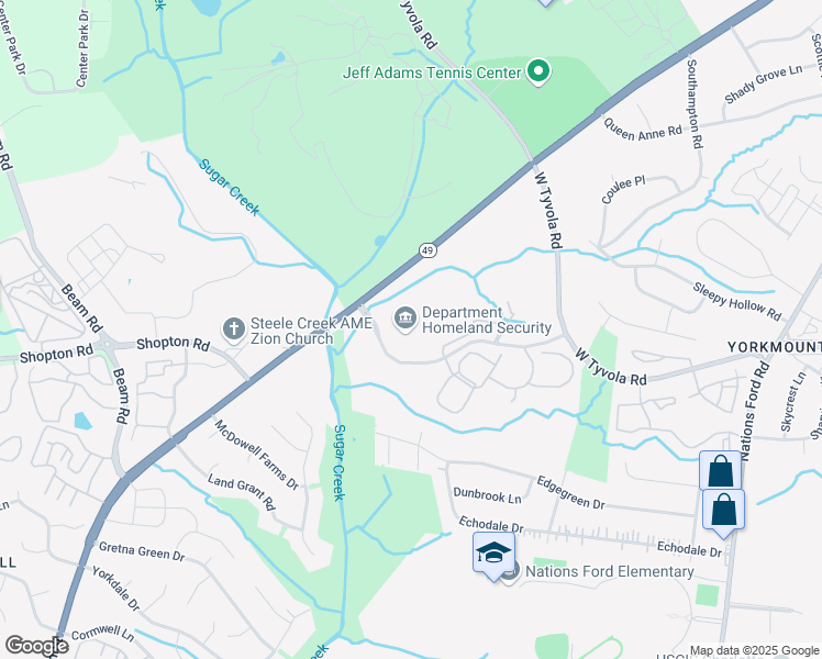 map of restaurants, bars, coffee shops, grocery stores, and more near 6130 Tyvola Centre Drive in Charlotte