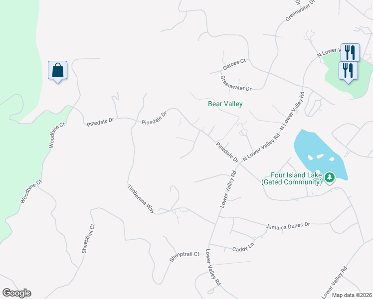 map of restaurants, bars, coffee shops, grocery stores, and more near 23881 Parke Court in Tehachapi