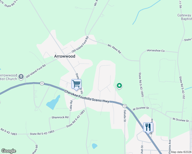 map of restaurants, bars, coffee shops, grocery stores, and more near 347 Smithview Drive in Chesnee