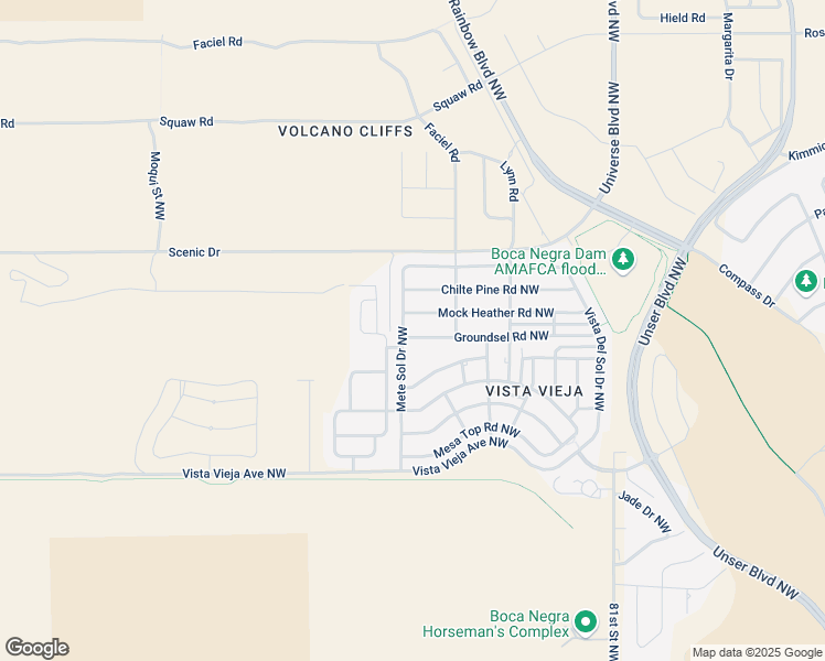 map of restaurants, bars, coffee shops, grocery stores, and more near 8639 Groundsel Road Northwest in Albuquerque