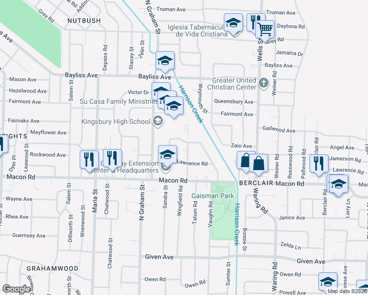 map of restaurants, bars, coffee shops, grocery stores, and more near 1207 Wright Road in Memphis