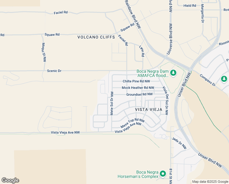 map of restaurants, bars, coffee shops, grocery stores, and more near 8639 Groundsel Road Northwest in Albuquerque