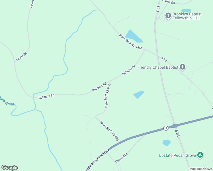 map of restaurants, bars, coffee shops, grocery stores, and more near 295 Robbins Road in Chesnee