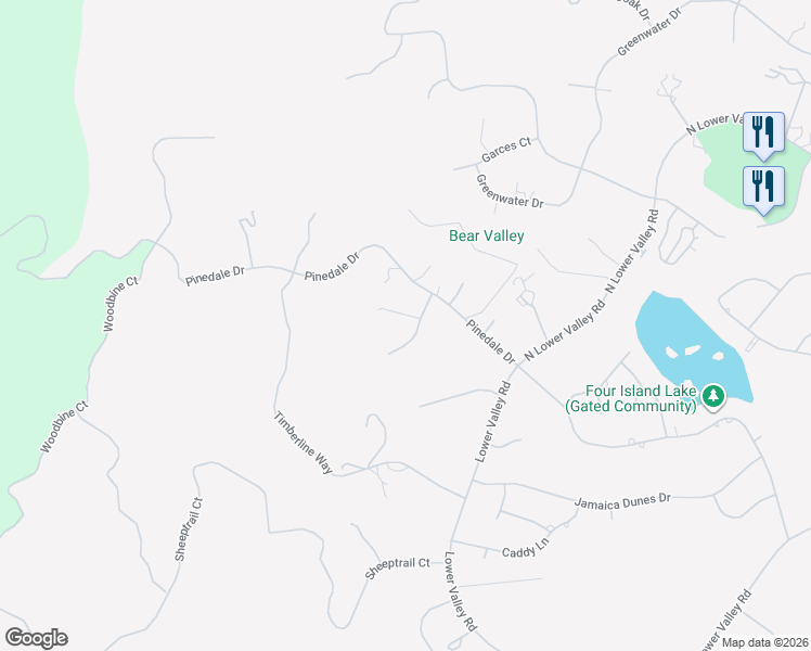 map of restaurants, bars, coffee shops, grocery stores, and more near 23881 Parke Court in Tehachapi