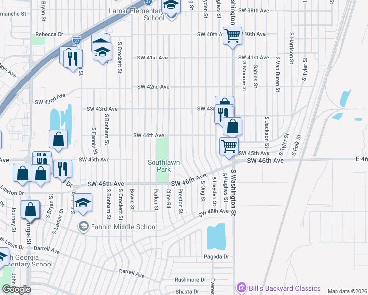 map of restaurants, bars, coffee shops, grocery stores, and more near 4411 S Lipscomb St in Amarillo