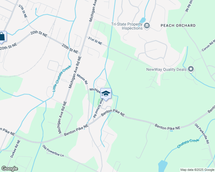 map of restaurants, bars, coffee shops, grocery stores, and more near 3050 Pin Oaks Circle Northeast in Cleveland