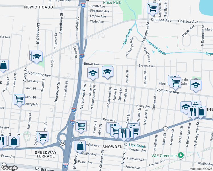 map of restaurants, bars, coffee shops, grocery stores, and more near 942 Alma Street in Memphis
