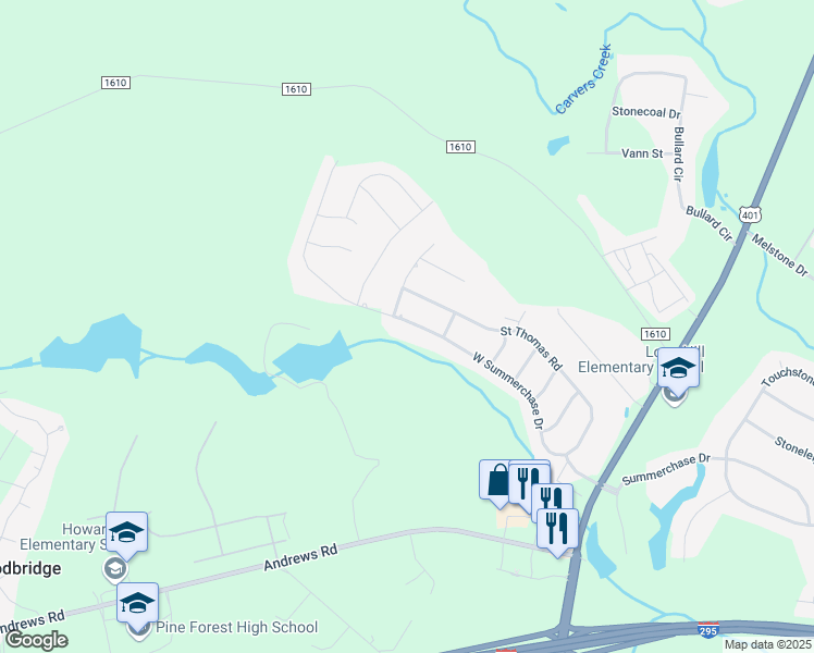 map of restaurants, bars, coffee shops, grocery stores, and more near 427 West Summerchase Drive in Fayetteville