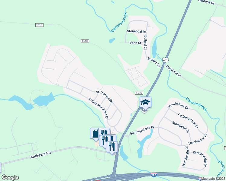 map of restaurants, bars, coffee shops, grocery stores, and more near 231 Nandina Court in Fayetteville