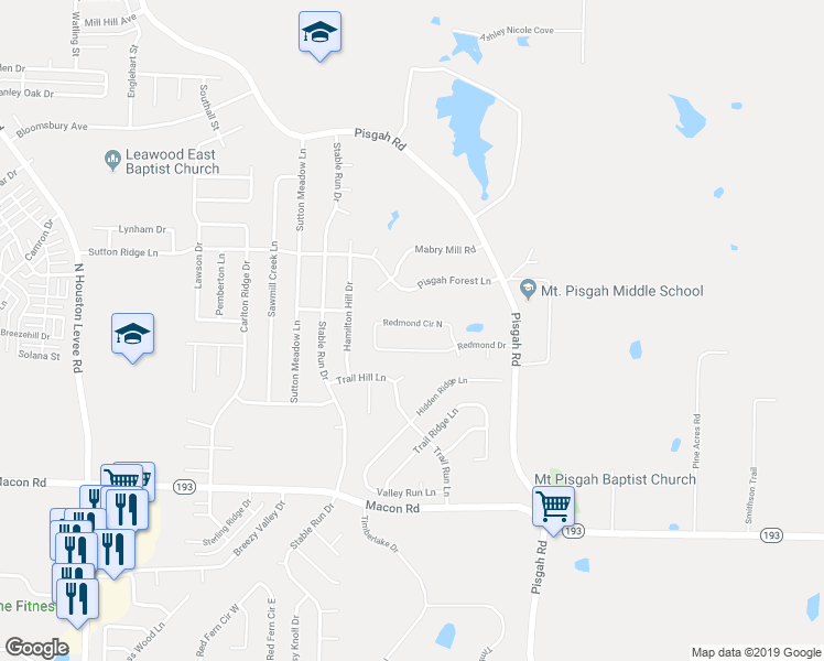 map of restaurants, bars, coffee shops, grocery stores, and more near 10433 Redmond Cir N in Cordova
