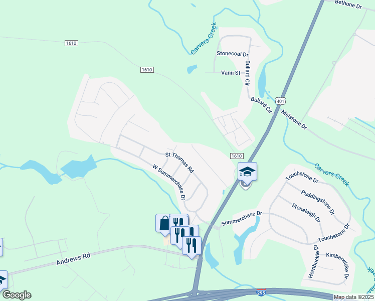 map of restaurants, bars, coffee shops, grocery stores, and more near 243 Nandina Court in Fayetteville