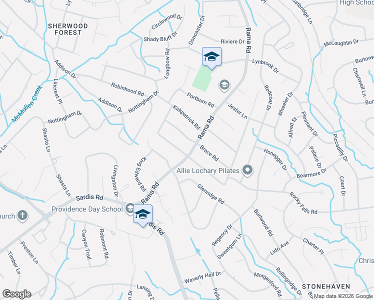 map of restaurants, bars, coffee shops, grocery stores, and more near in Charlotte